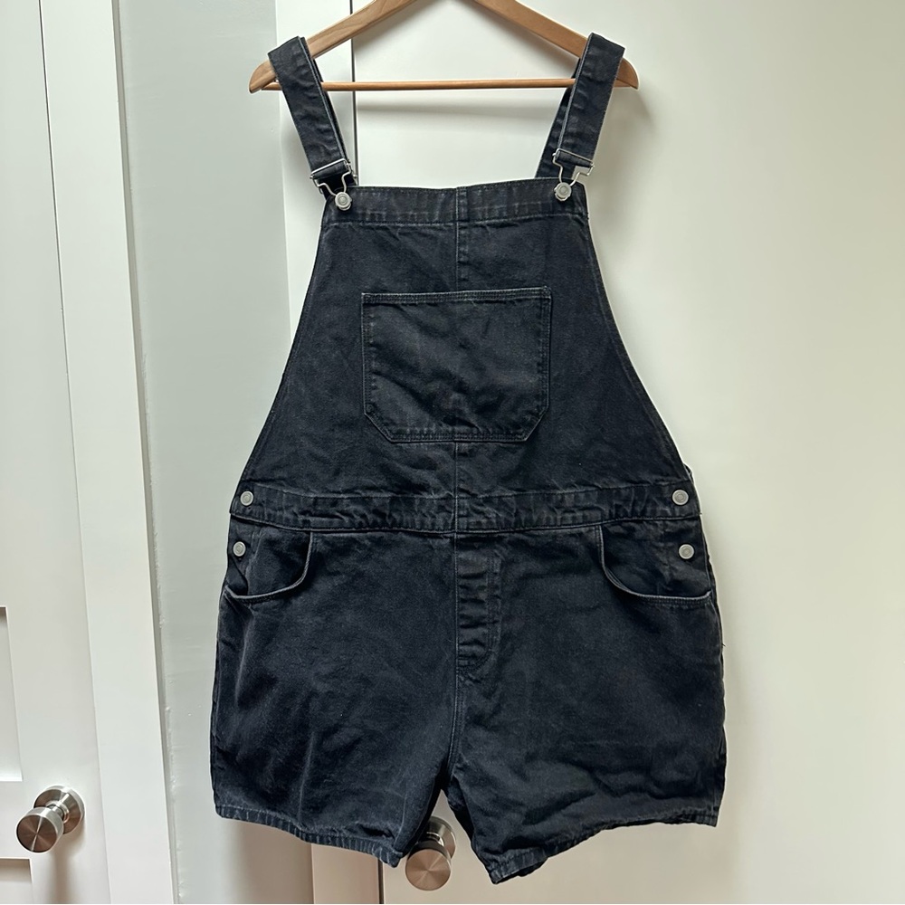 ASOS Design Black Denim Short Overalls 3XL